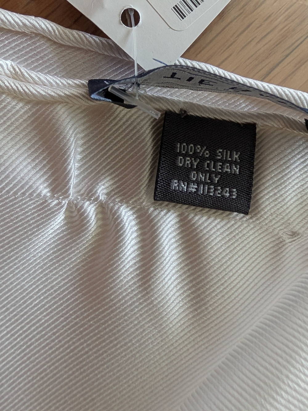 3 TieBar White Silk Pocket Squares - Picture 2 of 4
